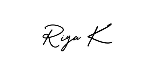 Design your own signature with our free online signature maker. With this signature software, you can create a handwritten (AmerikaSignatureDemo-Regular) signature for name Riya K. Riya K signature style 3 images and pictures png