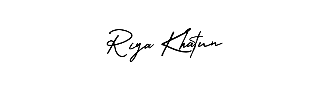 You should practise on your own different ways (AmerikaSignatureDemo-Regular) to write your name (Riya Khatun) in signature. don't let someone else do it for you. Riya Khatun signature style 3 images and pictures png