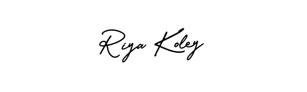 How to make Riya Koley name signature. Use AmerikaSignatureDemo-Regular style for creating short signs online. This is the latest handwritten sign. Riya Koley signature style 3 images and pictures png