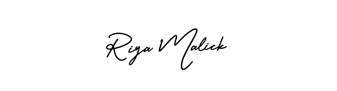 Riya Malick stylish signature style. Best Handwritten Sign (AmerikaSignatureDemo-Regular) for my name. Handwritten Signature Collection Ideas for my name Riya Malick. Riya Malick signature style 3 images and pictures png