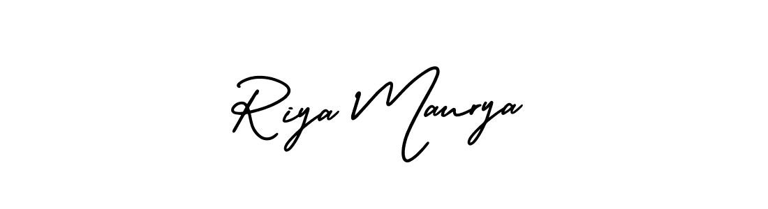 The best way (AmerikaSignatureDemo-Regular) to make a short signature is to pick only two or three words in your name. The name Riya Maurya include a total of six letters. For converting this name. Riya Maurya signature style 3 images and pictures png