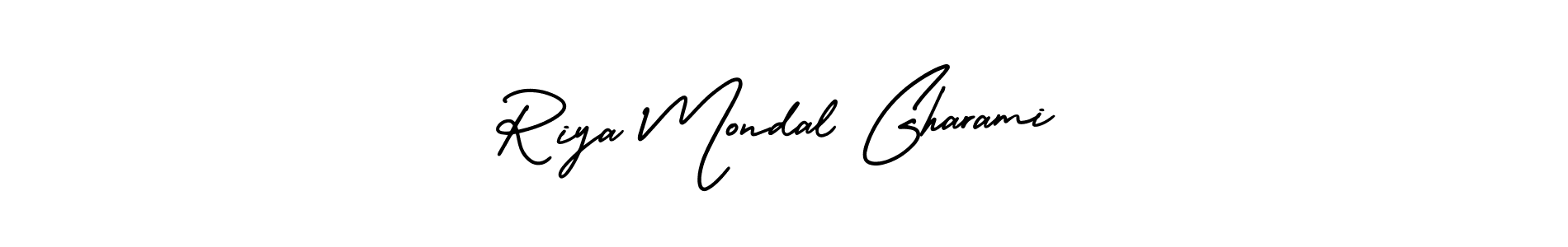if you are searching for the best signature style for your name Riya Mondal Gharami. so please give up your signature search. here we have designed multiple signature styles  using AmerikaSignatureDemo-Regular. Riya Mondal Gharami signature style 3 images and pictures png