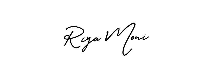 Riya Moni stylish signature style. Best Handwritten Sign (AmerikaSignatureDemo-Regular) for my name. Handwritten Signature Collection Ideas for my name Riya Moni. Riya Moni signature style 3 images and pictures png