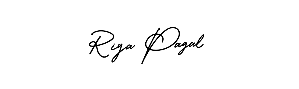 You should practise on your own different ways (AmerikaSignatureDemo-Regular) to write your name (Riya Pagal) in signature. don't let someone else do it for you. Riya Pagal signature style 3 images and pictures png