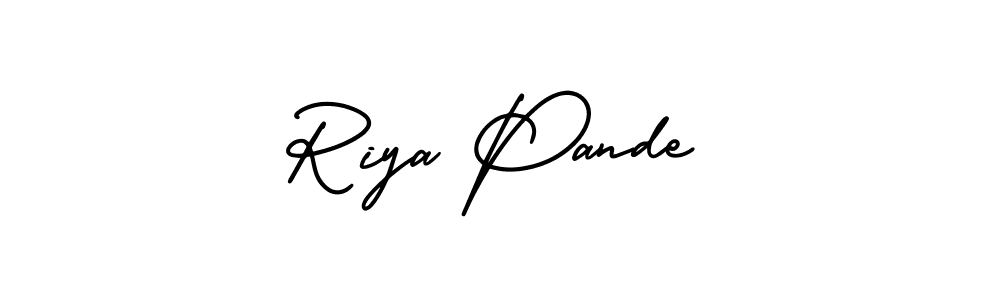 You should practise on your own different ways (AmerikaSignatureDemo-Regular) to write your name (Riya Pande) in signature. don't let someone else do it for you. Riya Pande signature style 3 images and pictures png