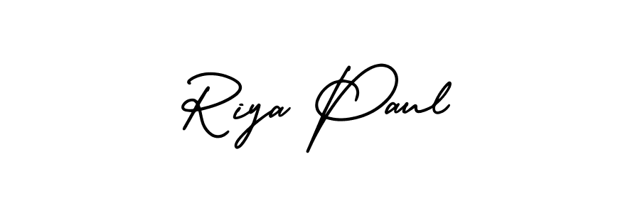 Use a signature maker to create a handwritten signature online. With this signature software, you can design (AmerikaSignatureDemo-Regular) your own signature for name Riya Paul. Riya Paul signature style 3 images and pictures png
