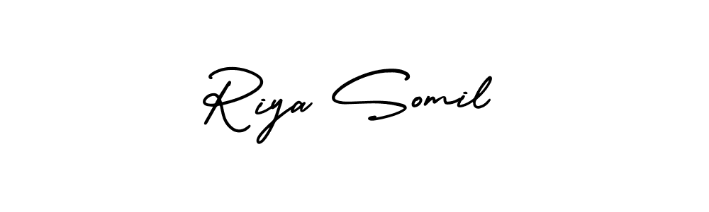 Create a beautiful signature design for name Riya Somil. With this signature (AmerikaSignatureDemo-Regular) fonts, you can make a handwritten signature for free. Riya Somil signature style 3 images and pictures png