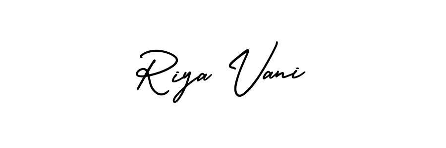 How to make Riya Vani signature? AmerikaSignatureDemo-Regular is a professional autograph style. Create handwritten signature for Riya Vani name. Riya Vani signature style 3 images and pictures png