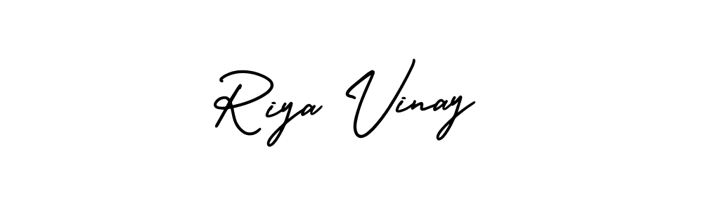 The best way (AmerikaSignatureDemo-Regular) to make a short signature is to pick only two or three words in your name. The name Riya Vinay include a total of six letters. For converting this name. Riya Vinay signature style 3 images and pictures png