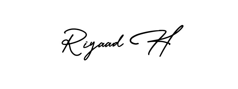 How to Draw Riyaad H signature style? AmerikaSignatureDemo-Regular is a latest design signature styles for name Riyaad H. Riyaad H signature style 3 images and pictures png