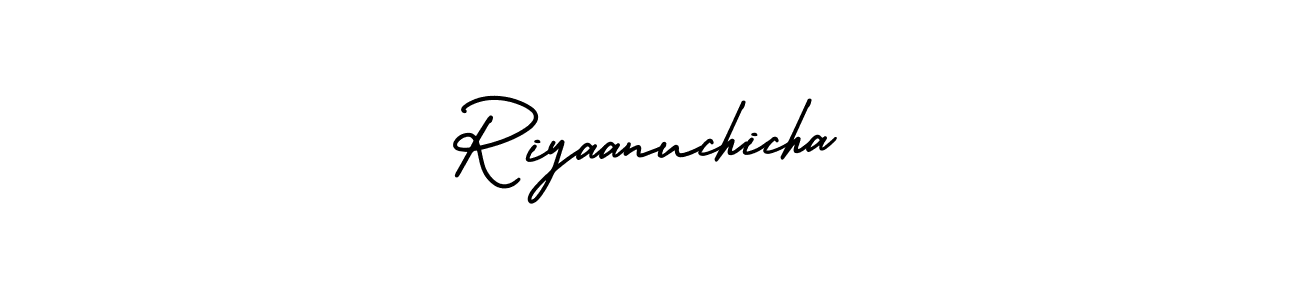 Use a signature maker to create a handwritten signature online. With this signature software, you can design (AmerikaSignatureDemo-Regular) your own signature for name Riyaanuchicha. Riyaanuchicha signature style 3 images and pictures png