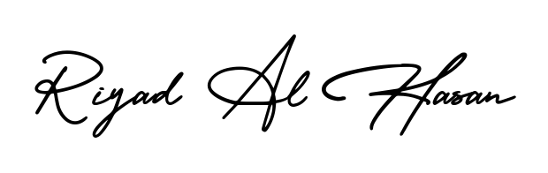 Create your official email sign-off with Riyad Al Hasan name in AmerikaSignatureDemo-Regular style. Crisp, clean, and perfectly legible across all screens. Riyad Al Hasan signature style 3 images and pictures png