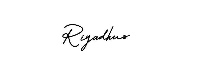 You should practise on your own different ways (AmerikaSignatureDemo-Regular) to write your name (Riyadhus) in signature. don't let someone else do it for you. Riyadhus signature style 3 images and pictures png