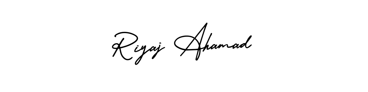 if you are searching for the best signature style for your name Riyaj Ahamad. so please give up your signature search. here we have designed multiple signature styles  using AmerikaSignatureDemo-Regular. Riyaj Ahamad signature style 3 images and pictures png