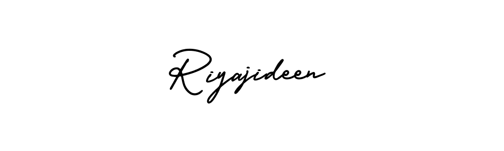 The best way (AmerikaSignatureDemo-Regular) to make a short signature is to pick only two or three words in your name. The name Riyajideen include a total of six letters. For converting this name. Riyajideen signature style 3 images and pictures png