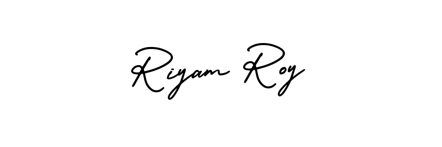 Riyam Roy stylish signature style. Best Handwritten Sign (AmerikaSignatureDemo-Regular) for my name. Handwritten Signature Collection Ideas for my name Riyam Roy. Riyam Roy signature style 3 images and pictures png