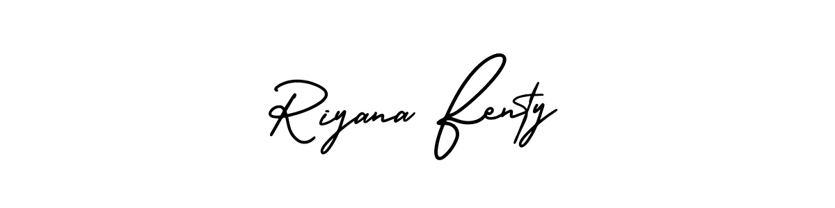 Riyana Fenty stylish signature style. Best Handwritten Sign (AmerikaSignatureDemo-Regular) for my name. Handwritten Signature Collection Ideas for my name Riyana Fenty. Riyana Fenty signature style 3 images and pictures png