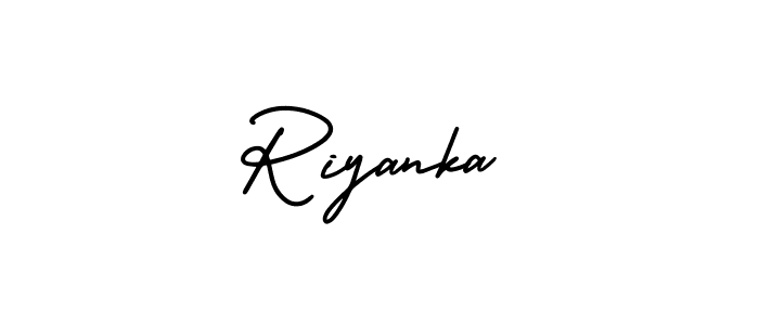 Riyanka stylish signature style. Best Handwritten Sign (AmerikaSignatureDemo-Regular) for my name. Handwritten Signature Collection Ideas for my name Riyanka. Riyanka signature style 3 images and pictures png