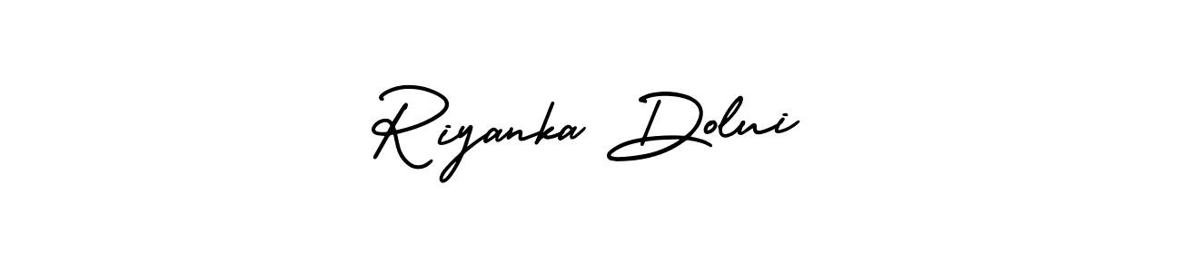 Riyanka Dolui stylish signature style. Best Handwritten Sign (AmerikaSignatureDemo-Regular) for my name. Handwritten Signature Collection Ideas for my name Riyanka Dolui. Riyanka Dolui signature style 3 images and pictures png