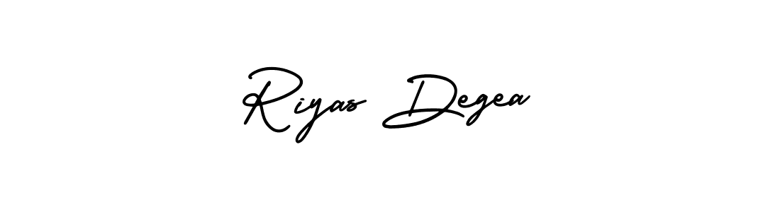 How to make Riyas Degea name signature. Use AmerikaSignatureDemo-Regular style for creating short signs online. This is the latest handwritten sign. Riyas Degea signature style 3 images and pictures png