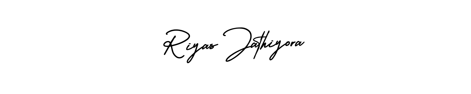 Riyas Jathiyora stylish signature style. Best Handwritten Sign (AmerikaSignatureDemo-Regular) for my name. Handwritten Signature Collection Ideas for my name Riyas Jathiyora. Riyas Jathiyora signature style 3 images and pictures png