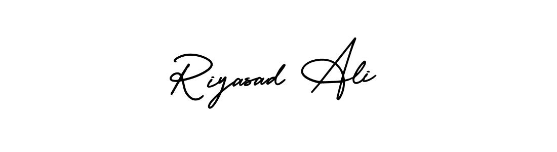 if you are searching for the best signature style for your name Riyasad Ali. so please give up your signature search. here we have designed multiple signature styles  using AmerikaSignatureDemo-Regular. Riyasad Ali signature style 3 images and pictures png