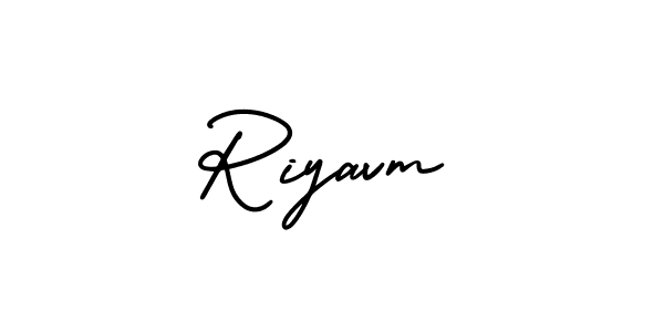 Riyavm stylish signature style. Best Handwritten Sign (AmerikaSignatureDemo-Regular) for my name. Handwritten Signature Collection Ideas for my name Riyavm. Riyavm signature style 3 images and pictures png
