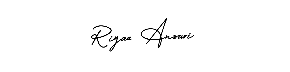 How to make Riyaz Ansari name signature. Use AmerikaSignatureDemo-Regular style for creating short signs online. This is the latest handwritten sign. Riyaz Ansari signature style 3 images and pictures png