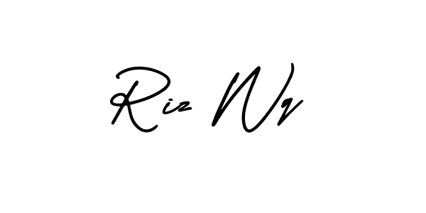 Create a beautiful signature design for name Riz Wq. With this signature (AmerikaSignatureDemo-Regular) fonts, you can make a handwritten signature for free. Riz Wq signature style 3 images and pictures png