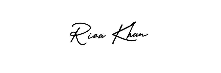 The best way (AmerikaSignatureDemo-Regular) to make a short signature is to pick only two or three words in your name. The name Riza Khan include a total of six letters. For converting this name. Riza Khan signature style 3 images and pictures png