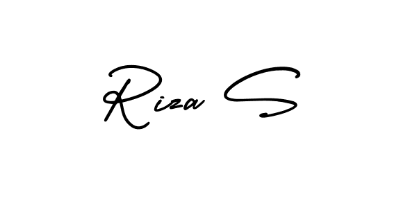 This is the best signature style for the Riza S name. Also you like these signature font (AmerikaSignatureDemo-Regular). Mix name signature. Riza S signature style 3 images and pictures png
