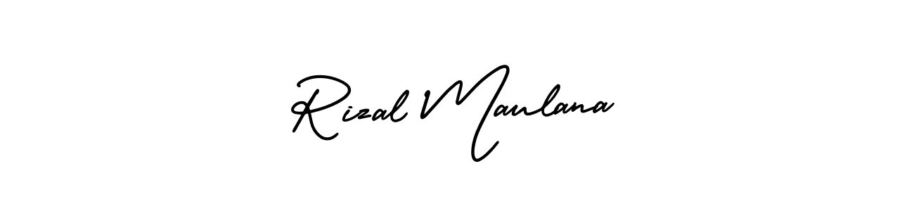 Create a beautiful signature design for name Rizal Maulana. With this signature (AmerikaSignatureDemo-Regular) fonts, you can make a handwritten signature for free. Rizal Maulana signature style 3 images and pictures png