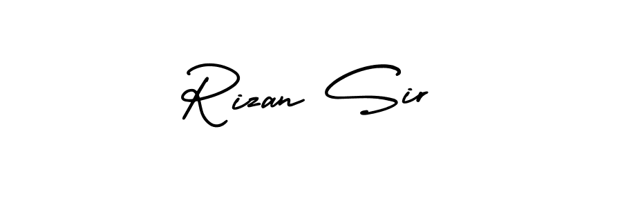 How to make Rizan Sir name signature. Use AmerikaSignatureDemo-Regular style for creating short signs online. This is the latest handwritten sign. Rizan Sir signature style 3 images and pictures png