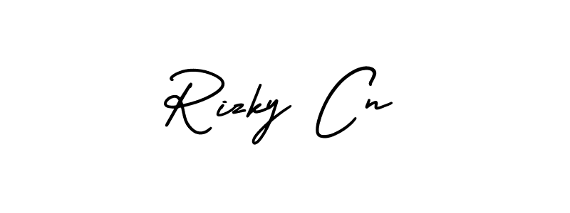 AmerikaSignatureDemo-Regular is a professional signature style that is perfect for those who want to add a touch of class to their signature. It is also a great choice for those who want to make their signature more unique. Get Rizky Cn name to fancy signature for free. Rizky Cn signature style 3 images and pictures png