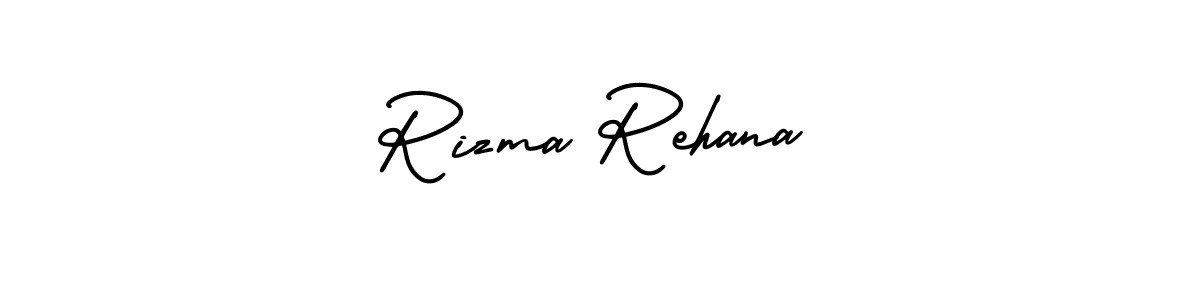 How to make Rizma Rehana name signature. Use AmerikaSignatureDemo-Regular style for creating short signs online. This is the latest handwritten sign. Rizma Rehana signature style 3 images and pictures png