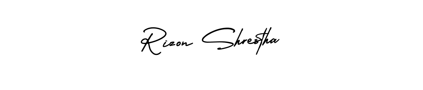 Design your own signature with our free online signature maker. With this signature software, you can create a handwritten (AmerikaSignatureDemo-Regular) signature for name Rizon Shrestha. Rizon Shrestha signature style 3 images and pictures png
