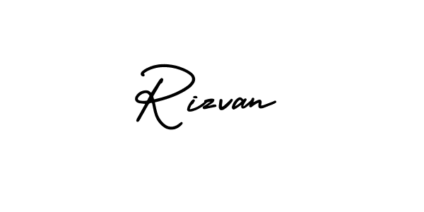 Rizvan stylish signature style. Best Handwritten Sign (AmerikaSignatureDemo-Regular) for my name. Handwritten Signature Collection Ideas for my name Rizvan. Rizvan signature style 3 images and pictures png