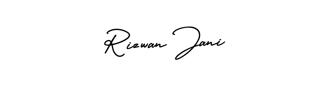 How to make Rizwan Jani name signature. Use AmerikaSignatureDemo-Regular style for creating short signs online. This is the latest handwritten sign. Rizwan Jani signature style 3 images and pictures png