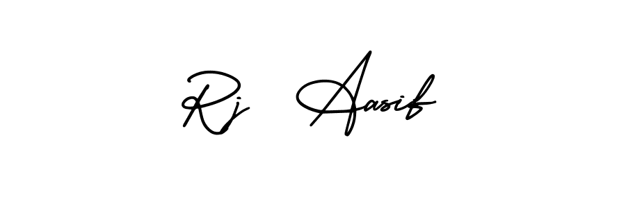 This is the best signature style for the Rj  Aasif name. Also you like these signature font (AmerikaSignatureDemo-Regular). Mix name signature. Rj  Aasif signature style 3 images and pictures png