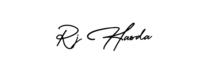 Make a beautiful signature design for name Rj Hasda. With this signature (AmerikaSignatureDemo-Regular) style, you can create a handwritten signature for free. Rj Hasda signature style 3 images and pictures png
