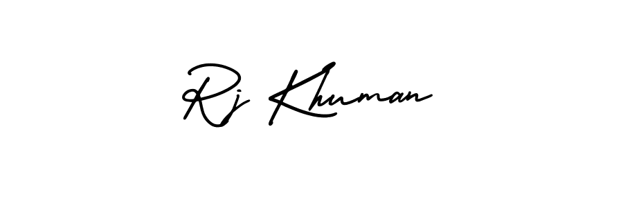 How to Draw Rj Khuman signature style? AmerikaSignatureDemo-Regular is a latest design signature styles for name Rj Khuman. Rj Khuman signature style 3 images and pictures png