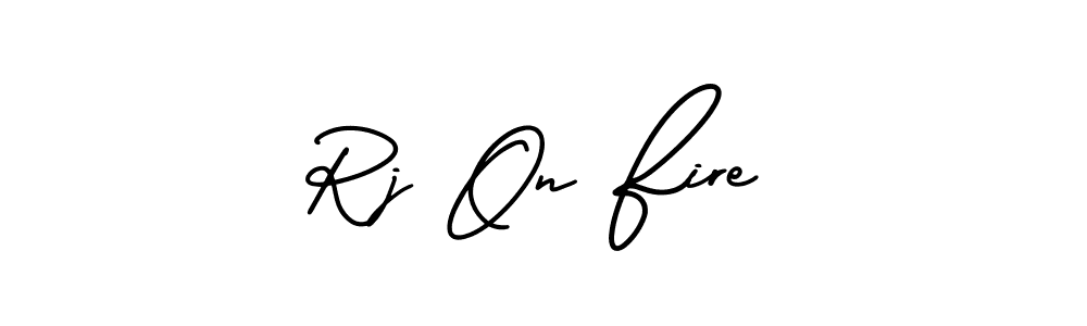 How to make Rj On Fire name signature. Use AmerikaSignatureDemo-Regular style for creating short signs online. This is the latest handwritten sign. Rj On Fire signature style 3 images and pictures png