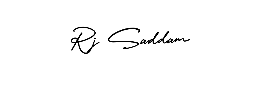 How to make Rj Saddam signature? AmerikaSignatureDemo-Regular is a professional autograph style. Create handwritten signature for Rj Saddam name. Rj Saddam signature style 3 images and pictures png