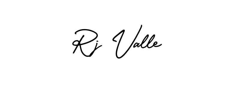 You should practise on your own different ways (AmerikaSignatureDemo-Regular) to write your name (Rj Valle) in signature. don't let someone else do it for you. Rj Valle signature style 3 images and pictures png