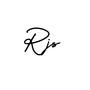 How to make Rjs name signature. Use AmerikaSignatureDemo-Regular style for creating short signs online. This is the latest handwritten sign. Rjs signature style 3 images and pictures png