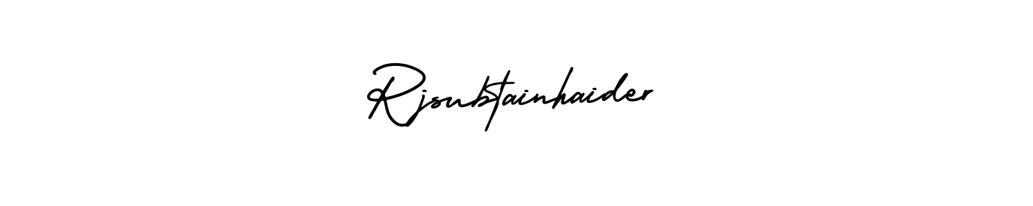 Make a beautiful signature design for name Rjsubtainhaider. With this signature (AmerikaSignatureDemo-Regular) style, you can create a handwritten signature for free. Rjsubtainhaider signature style 3 images and pictures png