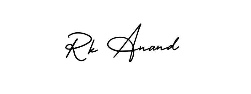 Similarly AmerikaSignatureDemo-Regular is the best handwritten signature design. Signature creator online .You can use it as an online autograph creator for name Rk Anand. Rk Anand signature style 3 images and pictures png