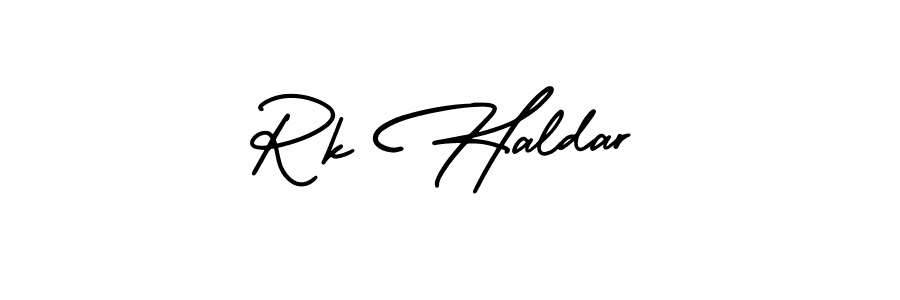 How to make Rk Haldar name signature. Use AmerikaSignatureDemo-Regular style for creating short signs online. This is the latest handwritten sign. Rk Haldar signature style 3 images and pictures png