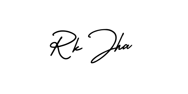 if you are searching for the best signature style for your name Rk Jha. so please give up your signature search. here we have designed multiple signature styles  using AmerikaSignatureDemo-Regular. Rk Jha signature style 3 images and pictures png