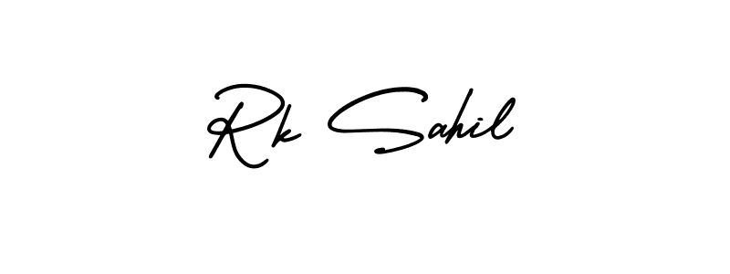Design your own signature with our free online signature maker. With this signature software, you can create a handwritten (AmerikaSignatureDemo-Regular) signature for name Rk Sahil. Rk Sahil signature style 3 images and pictures png